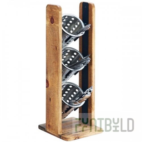 Cal-Mil 3411-99 Madera 3-Cylinder Vertical Flatware / Condiment Display