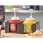ServSense Black 2-Section Countertop Condiment Pump Organizer - 16 ServSense Black 2-Section Countertop Condiment Pump Organizer - 16