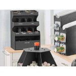 ServSense Black 2-Section Countertop Condiment Pump Organizer - 16 ServSense Black 2-Section Countertop Condiment Pump Organizer - 16