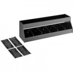 ServSense Black 2-Section Countertop Condiment Pump Organizer - 16 ServSense Black 2-Section Countertop Condiment Pump Organizer - 16