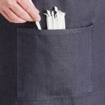 Acopa Kennett Blue Denim Standard Bistro Apron with Pocket and Black Webbing - 33