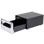 Vollrath 6513-06 Black One Sided Countertop Minifold Napkin Dispenser with Chrome Faceplate