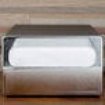 Vollrath 6513-06 Black One Sided Countertop Minifold Napkin Dispenser with Chrome Faceplate