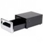 Vollrath 6513-06 Black One Sided Countertop Minifold Napkin Dispenser with Chrome Faceplate