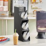 ServSense Black 5-Section Countertop Dome Lid / Straw Organizer - 5 1/8
