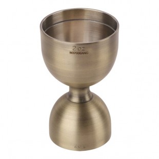 Barfly® 1 oz. & 2 oz. Antique Gold Heavy-Duty Straight Rim Bell Jigger M37006ANG