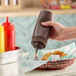 Choice 16 oz. Brown Wide Mouth Squeeze Bottle - 6/Pack Choice 16 oz. Brown Wide Mouth Squeeze Bottle - 6/Pack