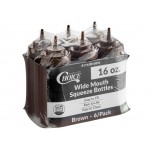 Choice 16 oz. Brown Wide Mouth Squeeze Bottle - 6/Pack Choice 16 oz. Brown Wide Mouth Squeeze Bottle - 6/Pack