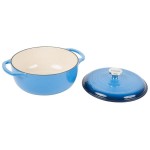 Lodge EC4D33 4.5 Qt. Caribbean Blue Enameled Cast Iron Dutch Oven