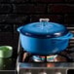 Lodge EC4D33 4.5 Qt. Caribbean Blue Enameled Cast Iron Dutch Oven