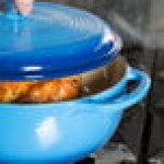 Lodge EC4D33 4.5 Qt. Caribbean Blue Enameled Cast Iron Dutch Oven