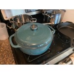 Lodge EC4D33 4.5 Qt. Caribbean Blue Enameled Cast Iron Dutch Oven