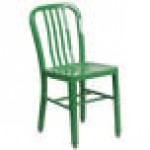 Flash Furniture CH-61200-18-GN-GG Green Metal Indoor / Outdoor Chair with Vertical Slat Back Flash Furniture CH-61200-18-GN-GG Green Metal Indoor / Outdoor Chair with Vertical Slat Back