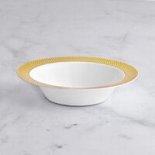 Visions 12 oz. White Plastic Bowl with Rose Gold / Copper Lattice Design - 150/Case
