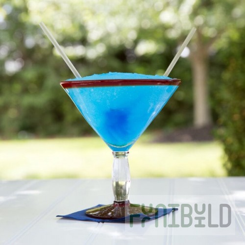 Libbey Aruba 24 oz. Customizable Martini Glass with Red Rim and Base - 12/Case