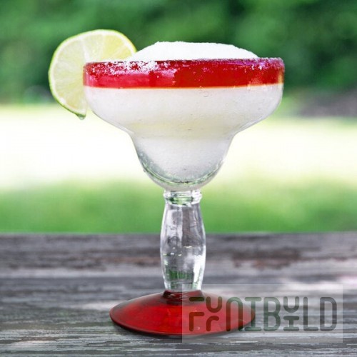 Libbey 92308R Aruba 12 oz. Customizable Margarita Glass with Red Rim and Base - 12/Case