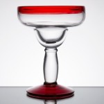 Libbey 92308R Aruba 12 oz. Customizable Margarita Glass with Red Rim and Base - 12/Case
