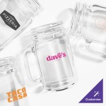 Acopa Rustic Charm 16 oz. Customizable Drinking Jar / Mason Jar with Handle - 12/Case Acopa Rustic Charm 16 oz. Customizable Drinking Jar / Mason Jar with Handle - 12/Case