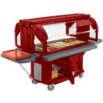 Cambro VBRU6110 Black 6' Versa Ultra Food / Salad Bar with Storage and Standard Casters