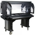 Cambro VBRU6110 Black 6' Versa Ultra Food / Salad Bar with Storage and Standard Casters
