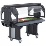 Cambro VBRU6110 Black 6' Versa Ultra Food / Salad Bar with Storage and Standard Casters