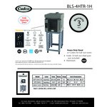 Cadco Bakerlux Station BLS-4HTR-1H 4-Shelf Half Size Heavy-Duty Digital Countertop Convection Oven with Right Side Door, Touch Control Panel, Ventless Hood, and Stand - 208-240V