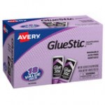 Avery® 98089 Glue Stic 0.26 oz. White Washable Nontoxic Permanent Adhesive Value Pack - 18/Pack