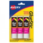 Avery® 98089 Glue Stic 0.26 oz. White Washable Nontoxic Permanent Adhesive Value Pack - 18/Pack
