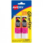 Avery® 98089 Glue Stic 0.26 oz. White Washable Nontoxic Permanent Adhesive Value Pack - 18/Pack