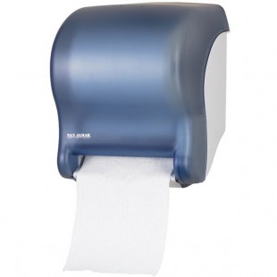 San Jamar T8000TBL Tear-N-Dry Essence Hands Free Roll Towel Dispenser - Arctic Blue San Jamar T8000TBL Tear-N-Dry Essence Hands Free Roll Towel Dispenser - Arctic Blue