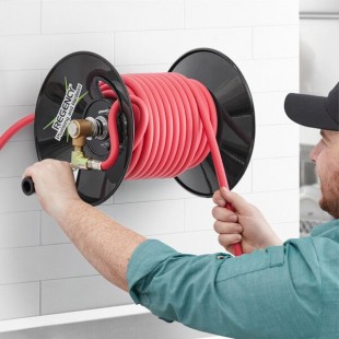 Regency Hand-Crank Open Powder-Coated Steel Hose Reel for 100' x 3/8 Regency Hand-Crank Open Powder-Coated Steel Hose Reel for 100' x 3/8