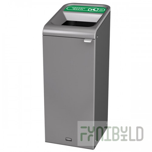 Rubbermaid® 1961620 Configure 15 Gallon Stenni Gray 1 Stream Organic Waste Indoor Rectangular Recycling Bin