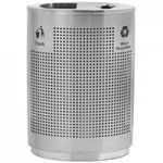 Commercial Zone 781829 Precision 25 Gallon Imprinted Stainless Steel Round Trash Can and Open Top Lid Set Commercial Zone 781829 Precision 25 Gallon Imprinted Stainless Steel Round Trash Can and Open Top Lid Set