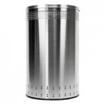 Commercial Zone 781829 Precision 25 Gallon Imprinted Stainless Steel Round Trash Can and Open Top Lid Set Commercial Zone 781829 Precision 25 Gallon Imprinted Stainless Steel Round Trash Can and Open Top Lid Set