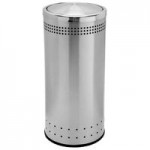 Commercial Zone 781829 Precision 25 Gallon Imprinted Stainless Steel Round Trash Can and Open Top Lid Set Commercial Zone 781829 Precision 25 Gallon Imprinted Stainless Steel Round Trash Can and Open Top Lid Set