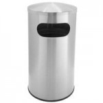 Commercial Zone 781829 Precision 25 Gallon Imprinted Stainless Steel Round Trash Can and Open Top Lid Set Commercial Zone 781829 Precision 25 Gallon Imprinted Stainless Steel Round Trash Can and Open Top Lid Set
