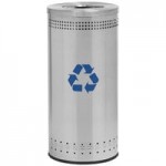 Commercial Zone 781829 Precision 25 Gallon Imprinted Stainless Steel Round Trash Can and Open Top Lid Set Commercial Zone 781829 Precision 25 Gallon Imprinted Stainless Steel Round Trash Can and Open Top Lid Set