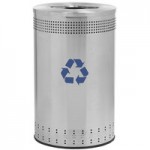 Commercial Zone 781829 Precision 25 Gallon Imprinted Stainless Steel Round Trash Can and Open Top Lid Set Commercial Zone 781829 Precision 25 Gallon Imprinted Stainless Steel Round Trash Can and Open Top Lid Set