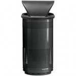 Witt Industries SC35P-01-HT Standard Series 35 Gallon Perforated Steel Outdoor Trash Can with Hood Top Lid Witt Industries SC35P-01-HT Standard Series 35 Gallon Perforated Steel Outdoor Trash Can with Hood Top Lid
