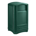 Rubbermaid® FG396400DGRN Plaza Dark Green Square Trash Can with Side Opening 50 Gallon