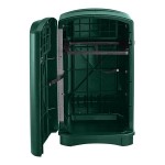 Rubbermaid® FG396400DGRN Plaza Dark Green Square Trash Can with Side Opening 50 Gallon