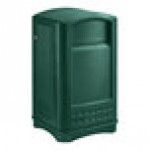 Rubbermaid® FG396400DGRN Plaza Dark Green Square Trash Can with Side Opening 50 Gallon