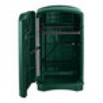 Rubbermaid® FG396400DGRN Plaza Dark Green Square Trash Can with Side Opening 50 Gallon