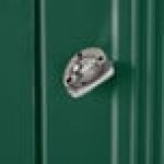 Rubbermaid® FG396400DGRN Plaza Dark Green Square Trash Can with Side Opening 50 Gallon