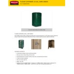 Rubbermaid® FG396400DGRN Plaza Dark Green Square Trash Can with Side Opening 50 Gallon