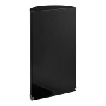Rubbermaid® FGSO820PLBK 9 Gallon European Black with Chrome Accents Half Round Steel Trash Can with Rigid Plastic Liner Rubbermaid® FGSO820PLBK 9 Gallon European Black with Chrome Accents Half Round Steel Trash Can with Rigid Plastic Liner