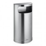 Rubbermaid® FGSO820PLBK 9 Gallon European Black with Chrome Accents Half Round Steel Trash Can with Rigid Plastic Liner Rubbermaid® FGSO820PLBK 9 Gallon European Black with Chrome Accents Half Round Steel Trash Can with Rigid Plastic Liner