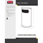 Rubbermaid® FGSO820PLBK 9 Gallon European Black with Chrome Accents Half Round Steel Trash Can with Rigid Plastic Liner Rubbermaid® FGSO820PLBK 9 Gallon European Black with Chrome Accents Half Round Steel Trash Can with Rigid Plastic Liner