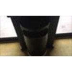 Rubbermaid® FGSO820PLBK 9 Gallon European Black with Chrome Accents Half Round Steel Trash Can with Rigid Plastic Liner Rubbermaid® FGSO820PLBK 9 Gallon European Black with Chrome Accents Half Round Steel Trash Can with Rigid Plastic Liner