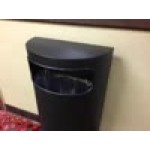 Rubbermaid® FGSO820PLBK 9 Gallon European Black with Chrome Accents Half Round Steel Trash Can with Rigid Plastic Liner Rubbermaid® FGSO820PLBK 9 Gallon European Black with Chrome Accents Half Round Steel Trash Can with Rigid Plastic Liner